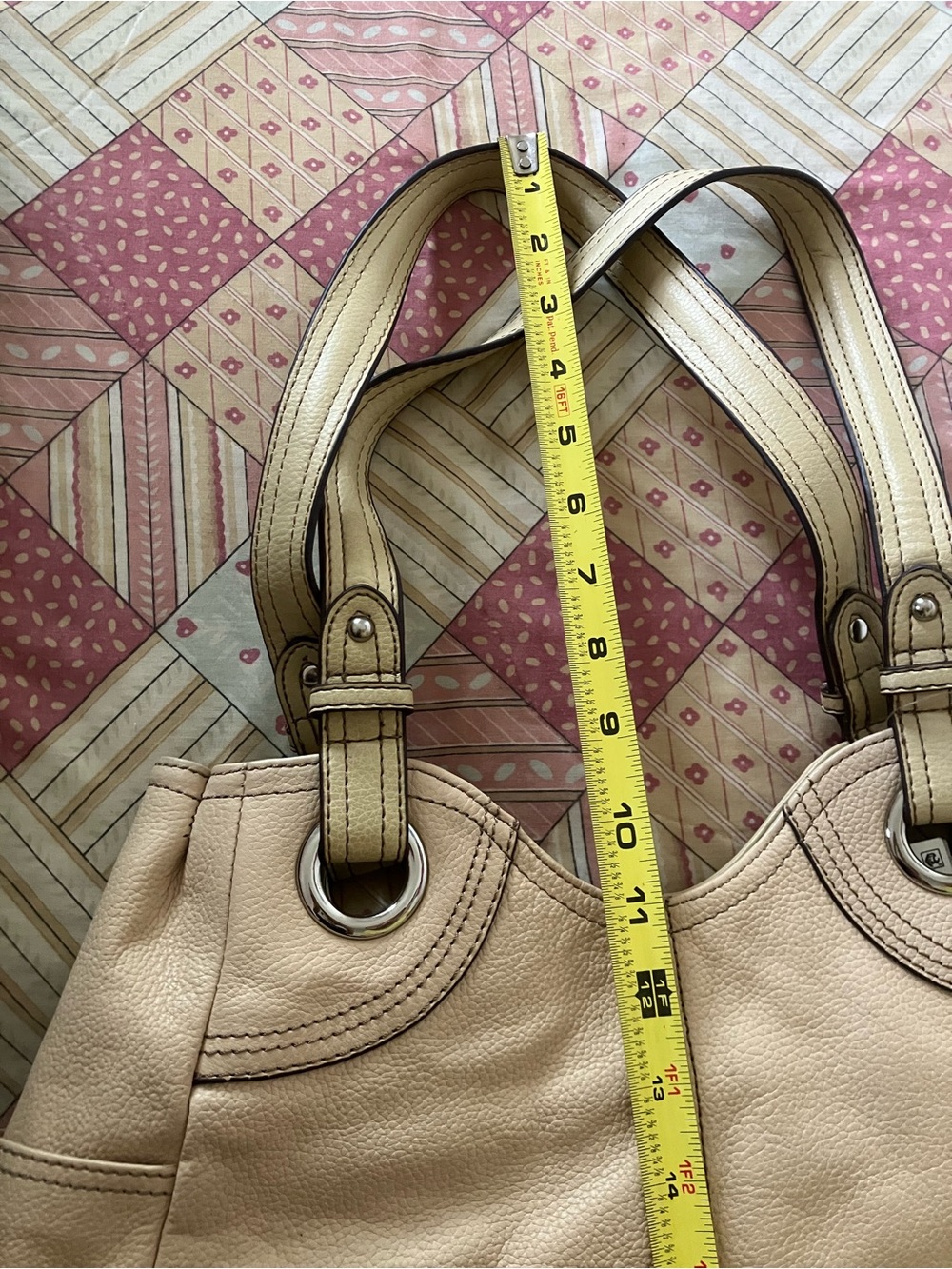NEW Tignanello Pebble Shopper Cream Brûlée Handbag w/ Straps MSRP $149 - Picture 9 of 10